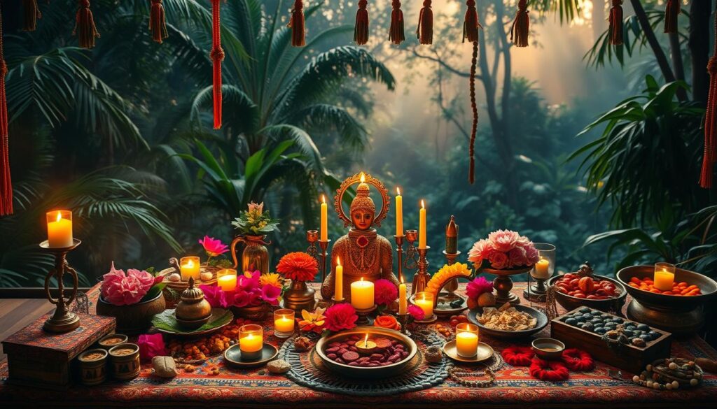 Colores y elementos decorativos en rituales