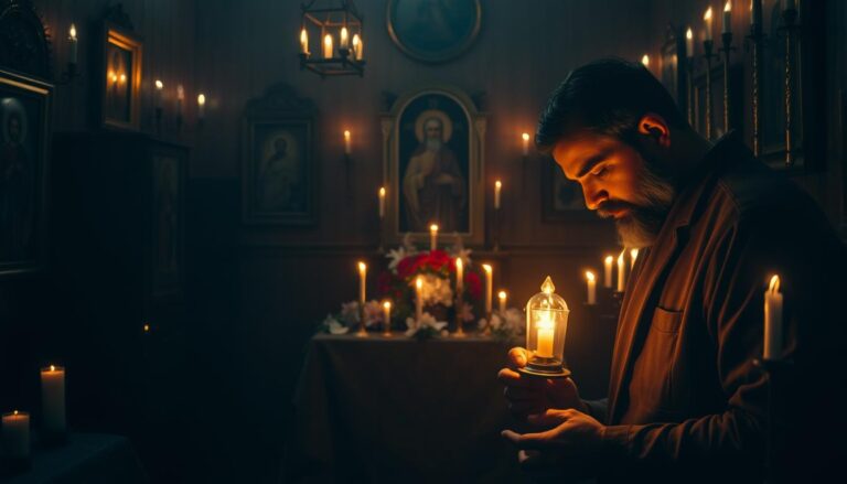 Encendiendo una Lámpara y ofrendando a San Lázaro para la suerte