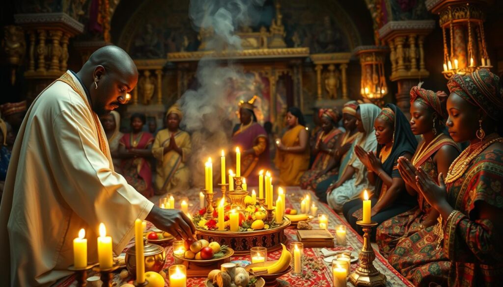 Procedimiento para ofrendas en la religión yoruba