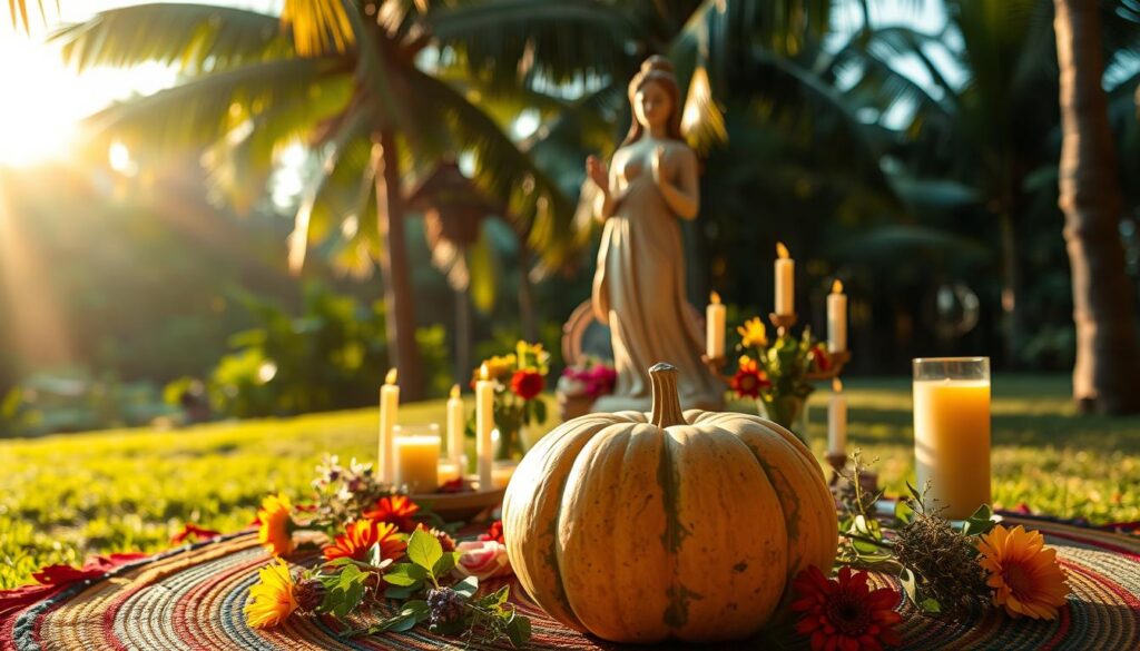 calabaza en ritual con Oshún