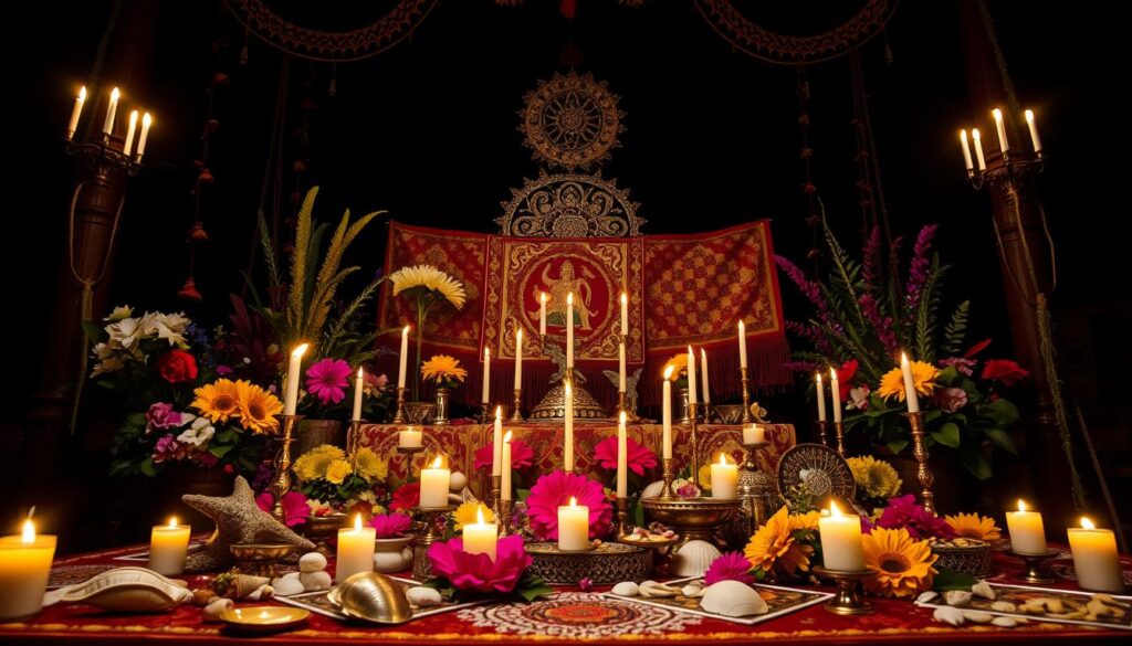 preparación del altar para Addimú