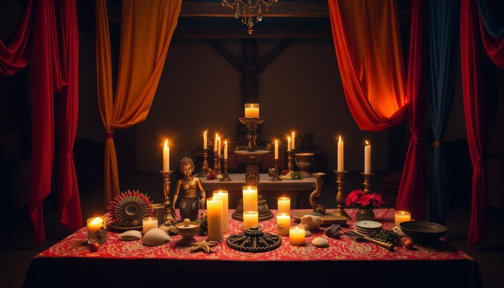 preparación del altar ritual