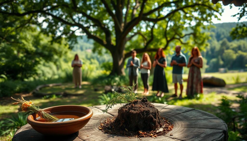 uso de elementos naturales en la ceremonia