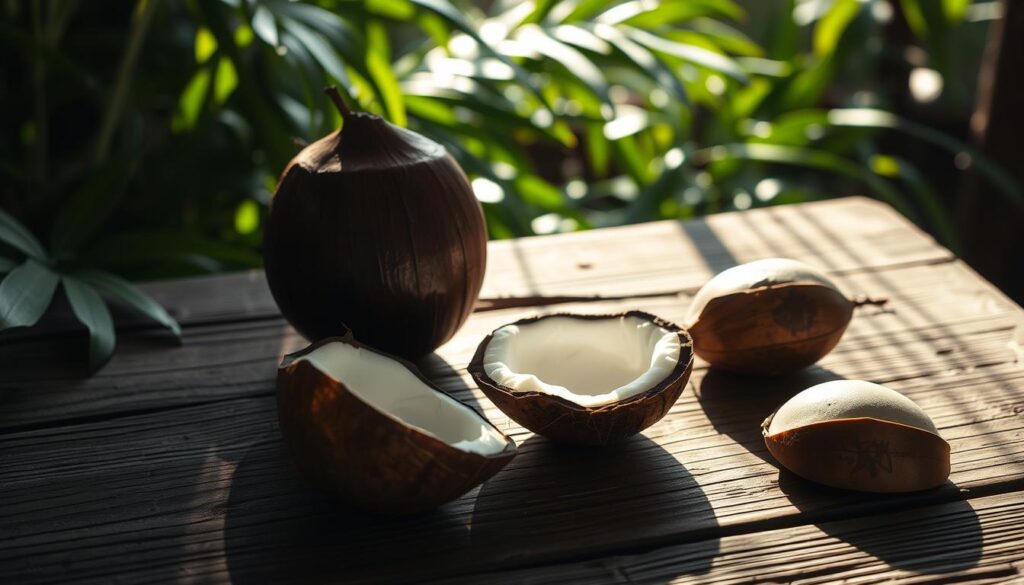 Interpretación del signo de un coco boca arriba y tres boca abajo