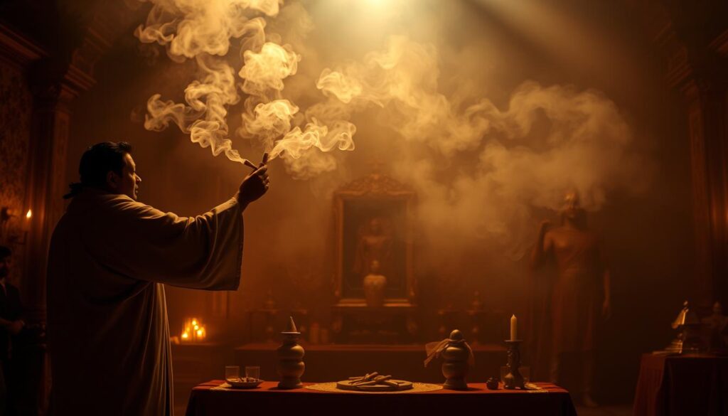 humo de tabaco en rituales